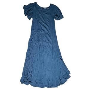 DENIM 24/7 soft blue short-sleeve maxi dress M